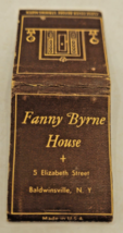 VTG FANNY BYRNE HOUSE restaurant matchcover BALDWINSVILLE NEW YORK empty - £3.88 GBP