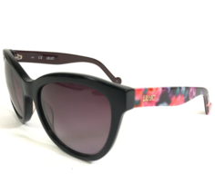 Liu Jo Sunglasses LJ629S 001 Cat Eye Black Brown Floral Oversized Purple Lenses - £47.87 GBP