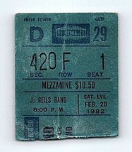 J. Geils Banda Concierto Ticket Stub Febrero 20 1982 Madison Cuadrado Jardín Nyc - $49.49