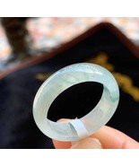 US9 Natural Myanmar Icy Jadeite Jade Ring Grade A White &amp; Green Jade Ring - $152.00