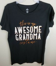 Womens Black Awesome Grandma Costume Halloween T-Shirt Tee Shirt Top M(8-10) NWT - £9.40 GBP