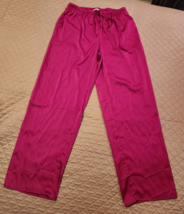 Ekouaer Silky Dark Pink Shimmer Satin Long PJ Pajama Sleep Lounge Pants~... - £7.94 GBP