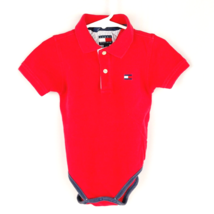 Vintage Tommy Hilfiger Toddler 18/24 M One Piece 2 Button Collar Red Polo! - £6.33 GBP