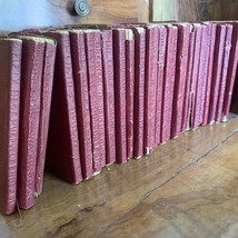 Set of 23 Antique Little Leather Library Luxart Books Red Shakespeare Wilde Poe - £110.77 GBP
