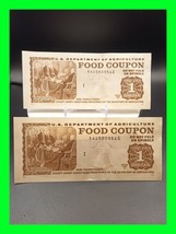 2x Food Stamp Coupon One Coupon Money Scrip Token USDA Note $1 Lot - $34.99