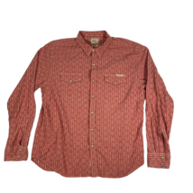 Lucky Brand Mens XL Western Pearl Snap Button Down Shirt Red Color - £19.04 GBP