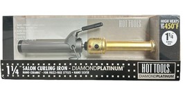 Hot Tools Diamond Platinum Salon Curling Iron 1 1/4&quot; Nano Ceramic Silver - $42.56