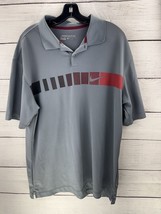 Nike Golf Grey Polo Shirt Mens Size Large Dri Fit Polyester Spandex Perf... - $16.83