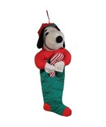 Vintage 1990 Dandee Snoopy Peanuts Christmas Jumbo 36&quot; Nylon Plush Stock... - $29.60