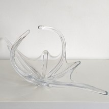 Large French Crystal Splash Glass Centrepiece Bowl, Clear, Handmade, Vin... - $103.68