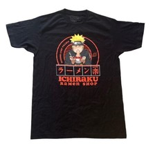 NEW Men Naruto Ichiraku Ramen Shop Black Graphic T-Shirt Size M Cotton Tee - £6.17 GBP