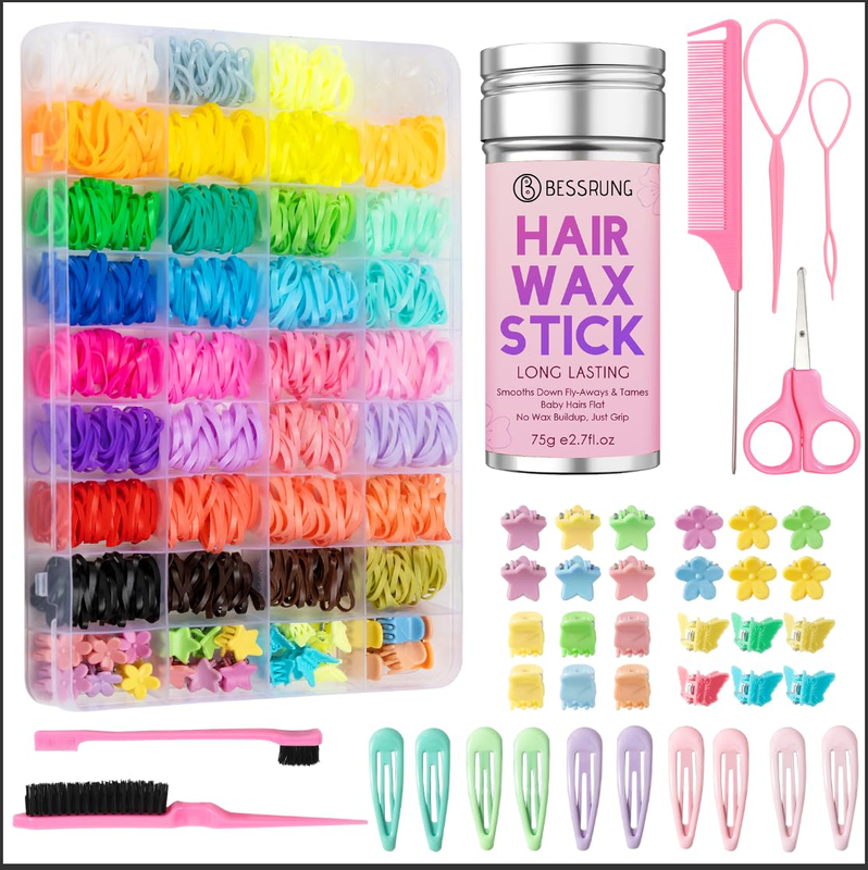 Bessrung 1704 Pcs Hair Accessories for Girls, 32 Colors Toddler Baby Elastic Hai Item image 10