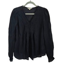 Nanette Lepore Navy Blue Long Sleeve Flowy Top Womens Small - £13.68 GBP