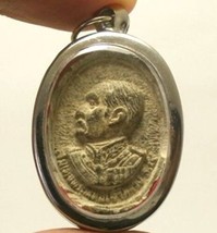 King Rama 5 &amp; Phra Siam Dhevathirat W/ Erawan Thai Buddha Miracle Amulet Pendant - £36.10 GBP