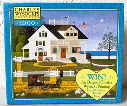 Charles Wysocki&#39;s Americana Pickwick Cottage 1000 Piece Hasbro Puzzle Complete - £14.88 GBP