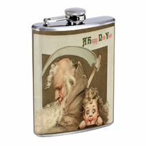 Vintage New Years Eve D1 Flask 8oz Stainless Steel Hip Drinking Whiskey - £11.63 GBP