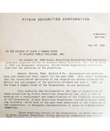 1930 Fitkin Securities Corp Atlantic Public Utilities Signed Ephemera E84 - $460.52 MXN