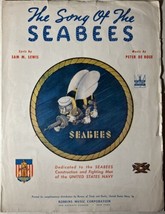 The Song Of The Seabees by Sam M. Lewis -Vintage 1942 Sheet Music for U.S. Navy - £13.86 GBP