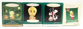 ORIGINAL Vintage Lot of (4) Looney Tunes Sylvester Tweety Hallmark Ornaments - £46.38 GBP