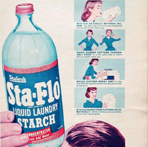 1956 Staley Sta Flo Liquid Starch Advertisement Laundry Detergent Soap D... - $19.99
