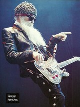 ZZ Top Billy Gibbons with his custom knife primative guitar pin-up photo - £3.38 GBP