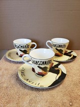 3 Sango Cabaret Tea Cups and Saucers #4870 - £19.46 GBP