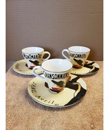 3 Sango Cabaret Tea Cups and Saucers #4870 - £19.35 GBP