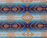 Cotton Southwestern Stripes Diamonds Aztec Blue Fabric Print by Yard D46... - $11.95