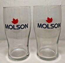 Molson Canadian 16 Oz Beer Drinking Glasses - Set of 2 Pint Glasses - £10.60 GBP