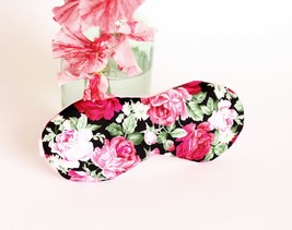 Pink Rose sleep mask - Floral soft eye sleep mask - Pink blindfold - Slu... - $10.99