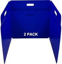 A Pair Of Blue, Sturdy, Easy-To-Carry Plastic Desk Dividers From Privacy Shields - £33.17 GBP
