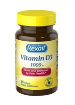 Rexall Vitamin D3 1000 Iu 25MCG Immune System Bone Health 60-CT SAME-DAY Ship - £7.12 GBP