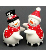 Ceramic Mr and Mrs Snowman Salt and Pepper Set 3.25inx3.5inx2in, XMAS, C... - £14.50 GBP