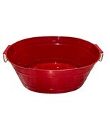 Oval Red Plastic Storage Tub Ice Bucket W Collapse  Handles 4.5”Hx11.5”L... - $26.32 CAD