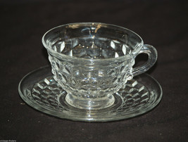 Old Vintage American Clear by Fostoria Flared Cup &amp; Saucer Set Elegant C... - £13.44 GBP