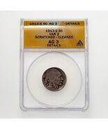 1913-3 5C Buffalo Nickel Type 2 Graded by ANACS as AG-3 (Scratched, Clea... - €148,67 EUR