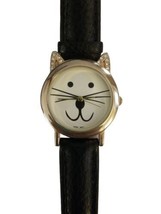 Geneva Platinum Women&#39;s Gold Tone Cat Face Dial Rhinestone Watch Needs B... - £14.53 GBP