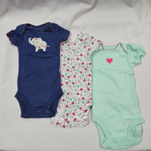 Child of Mine by Carter's 3-Baby Girl Short Sleeve Bodysuits Elephant Newborn NB - $10.89
