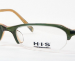 H.I.S HPL71-001 Green /Amber /Gold UNIQUE RARE EYEGLASSES GLASSES HIS 49... - $49.50