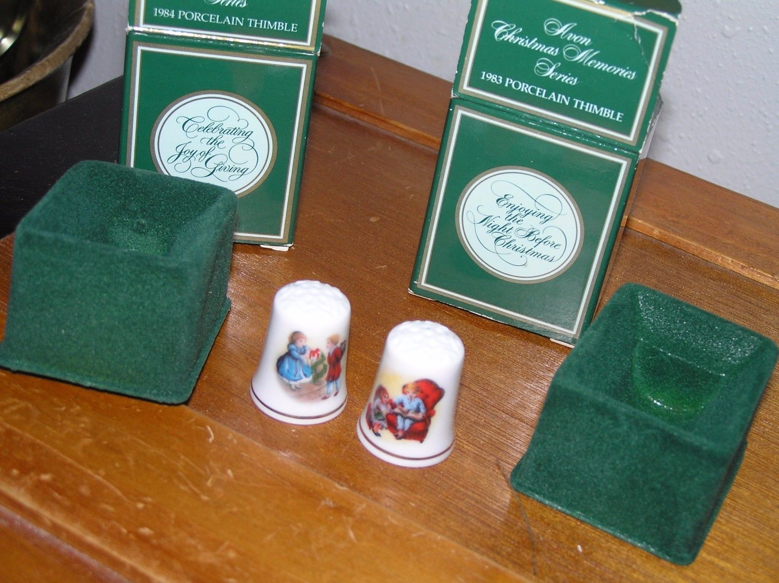 Vintage Lot of 2 Avon Celebrating the Joy of Giving Holiday Christmas Porcelain - $9.49