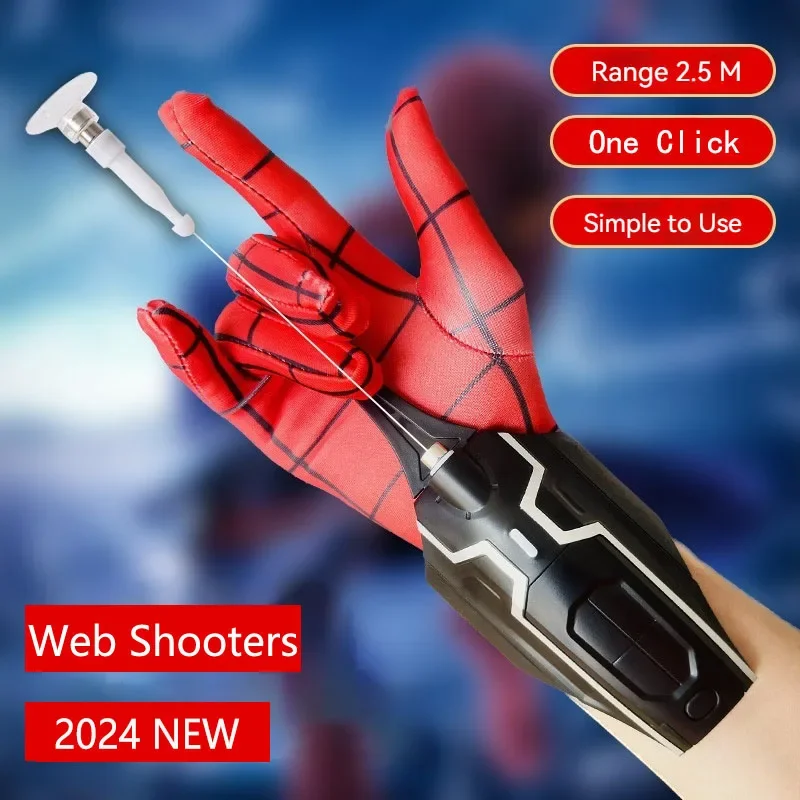 Spiderman Web Shooter Wrist Cobweb Launcher Gloves Accessories Props Toys ML - £41.74 GBP+