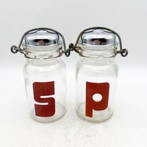 Vintage Salt and Pepper Shakers Red Letter MCM Wheaton USA - £19.63 GBP