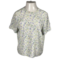 Haberdashery Vintage Shirt ~ Sz 12P ~ Green &amp; Purple ~ Short Sleeve ~ Fl... - £16.27 GBP
