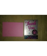 40 Sweet 16 Sixteen Thank You Cards Pink Silver Crown Princess Birthday ... - £15.52 GBP