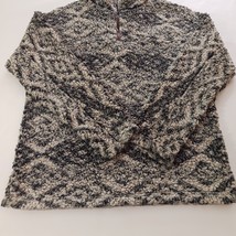 True Grit Men's Beige & Black 1/4 Zip Pullover Sweater Jacket Sz Medium Chest 44 image 11