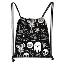 Vampire Bat Ghost Print Backpack VLAD TEPES Drawstring Bags Women Men  Bags for  - £91.90 GBP