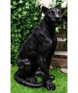 Ebros Realistic Large Black Ghost Panther Jaguar Hunter 20&quot;H Garden Pati... - €103,11 EUR