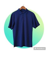 Grand Slam Men&#39;s size M Medium Blue Textured Collared Polo Golf Shirt - £4.69 GBP