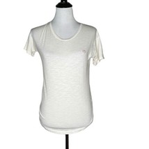 Madewell Embroidered Heart T Shirt Short Sleeve Tee Ivory Women’s Size XXS - $17.81