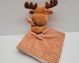 Just One You Carters Moose Security Blanket Baby Lovey Brown White Stripes - $24.65